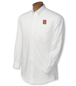 NC State Wolfpack B&T LS Nailshead Sport Shirt - White
